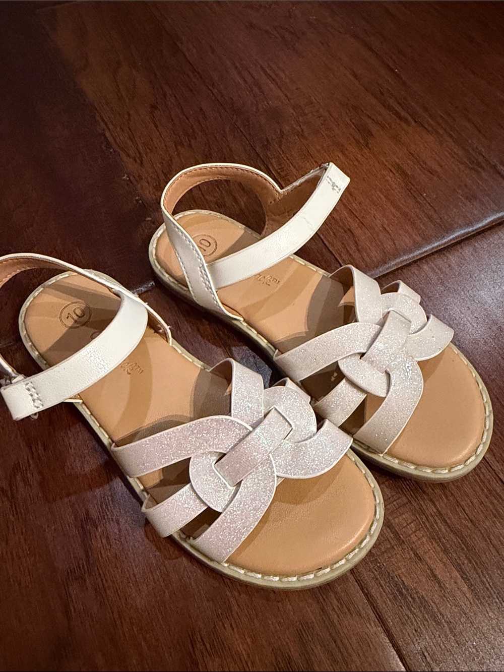 Cat & Jack Girls Glitter Knot Sandals - Cream